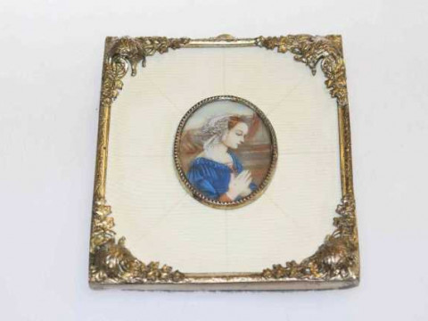 Ornate framed oval portrait miniature