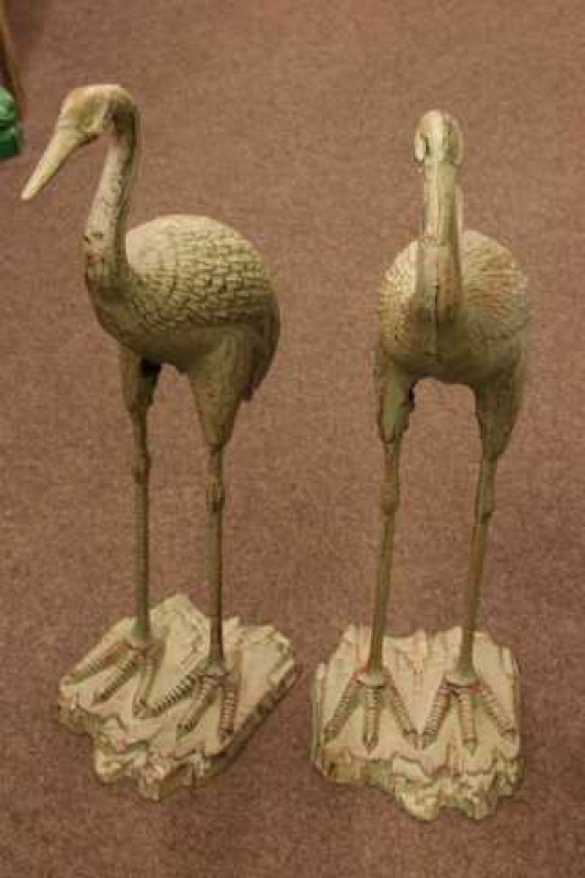 Pair cast garden herons