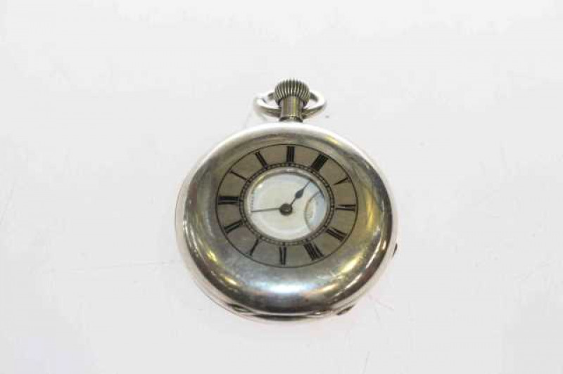 Lancaster silver half hunter pocket watch