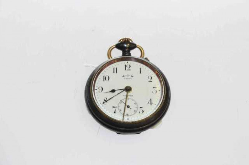Victoria white and yellow metal pocket watch with alarm