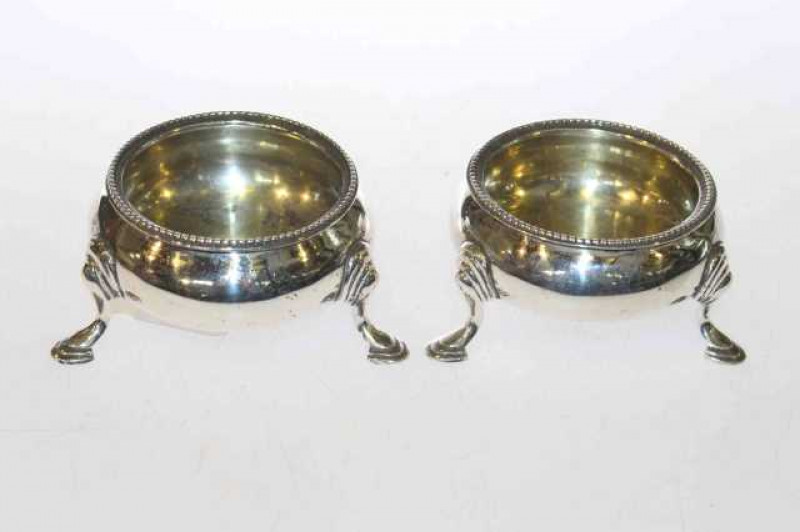 Pair of Victorian silver salts, Henry Holland, London 1858, 4.4oz