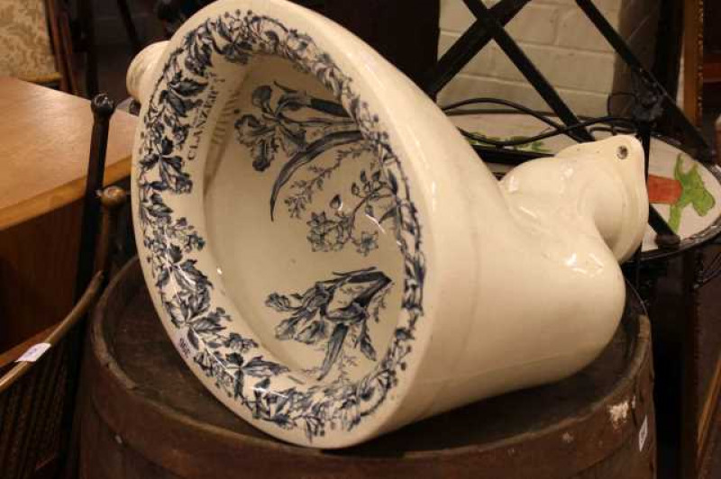 Victorian 'The Clanzer' floral decorated toilet bowl