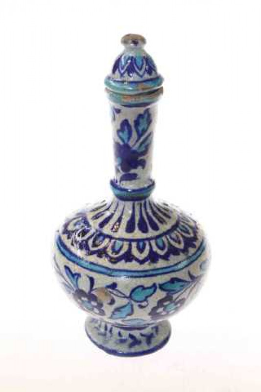 Iznik style bottle vase and cover