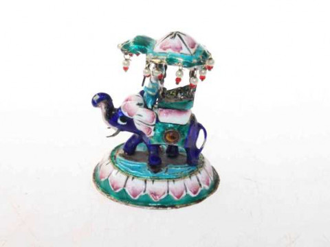 Eastern enamel model of an elephant and howdah