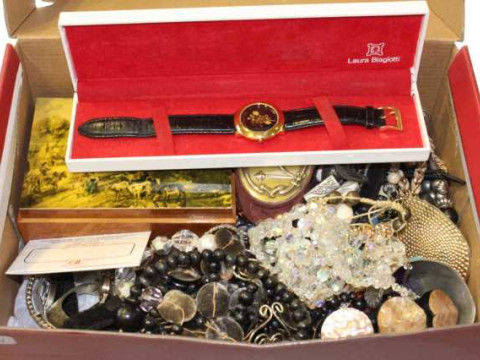 Box of costume jewellery