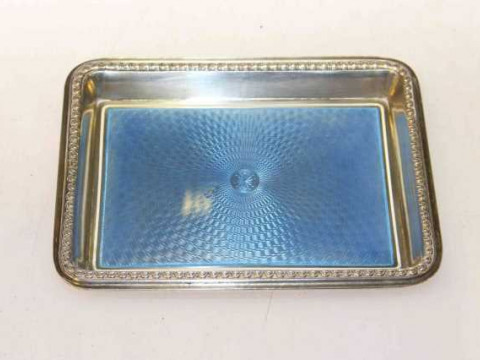 Silver and enamel dish