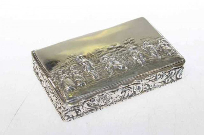 Silver snuff box, Chester 1910