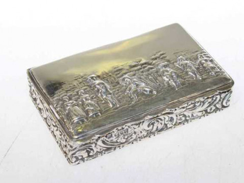 Silver snuff box, Chester 1910