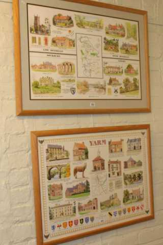 A.M. Alderson 'Yarm' and 'Low Dinsdale, over Dinsdale, Sockburn and Girsby', two watercolours, framed