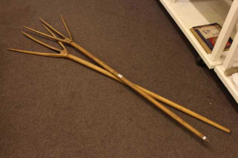 Pair of vintage hay rakes