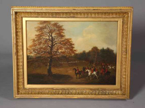 ATTRIBUTED TO JOHN DALBY OF YORK (1810-1865), THE HUNT MEET, SETTING OFF,...