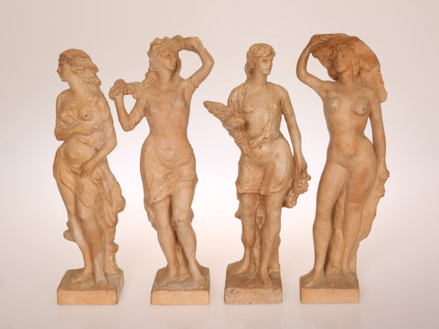 M. BANDINI (ITALIAN, 20th CENTURY), A SET OF FOUR TERRACOTTA FIGURES EMBLEMATIC...