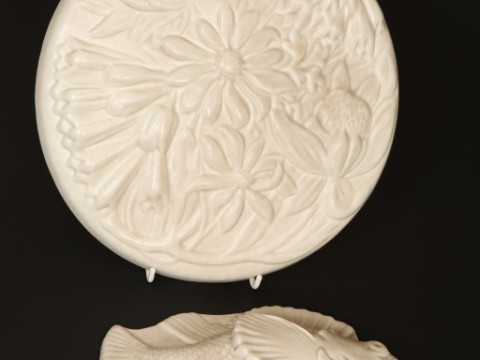 TWO PILKINGTONS ROYAL LANCASTRIAN WALL PLAQUES, second quarter 20th Century,...