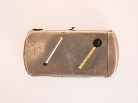 A LARGE LATE VICTORIAN SILVER AND ENAMEL VESTA CASE, London 1899, enamelled...