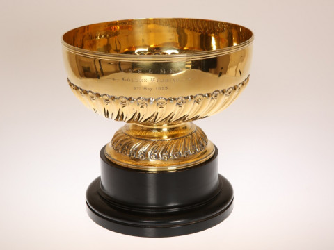 A LATE VICTORIAN SILVER-GILT ROSE BOWL, JOHN ALDWINCKLE & THOMAS SLATER,...