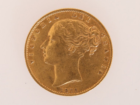A VICTORIAN FULL SOVEREIGN, 1872.
