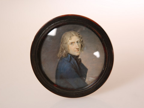 A CONTINENTAL PORTRAIT MINIATURE OF A YOUNG LEARNED GENTLEMAN, c. 1790,...