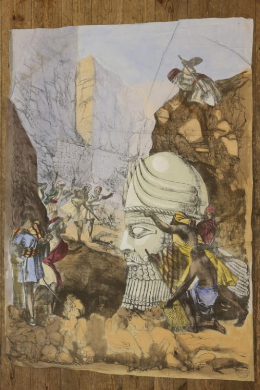 A COLLECTION OF TWENTY-EIGHT 19th CENTURY EDUCATIONAL BANNERS PRINTED FOR THE WORKING MEN'S EDUCATIONAL UNION, all relating to Ancient Egypt, printed in colours on cotton calico, most bearing stamp 'Published by Working Men's Educational Union 43 Skinner 