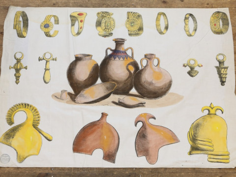 A COLLECTION OF TWENTY-EIGHT 19th CENTURY EDUCATIONAL BANNERS PRINTED FOR THE WORKING MEN'S EDUCATIONAL UNION, all relating to Ancient Egypt, printed in colours on cotton calico, most bearing stamp 'Published by Working Men's Educational Union 43 Skinner  thumbnail