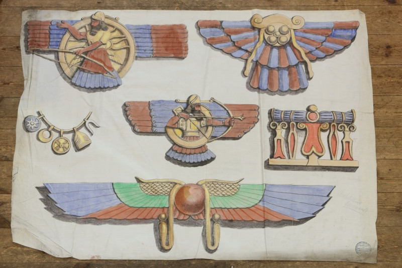 A COLLECTION OF TWENTY-EIGHT 19th CENTURY EDUCATIONAL BANNERS PRINTED FOR THE WORKING MEN'S EDUCATIONAL UNION, all relating to Ancient Egypt, printed in colours on cotton calico, most bearing stamp 'Published by Working Men's Educational Union 43 Skinner 