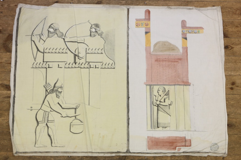 A COLLECTION OF TWENTY-EIGHT 19th CENTURY EDUCATIONAL BANNERS PRINTED FOR THE WORKING MEN'S EDUCATIONAL UNION, all relating to Ancient Egypt, printed in colours on cotton calico, most bearing stamp 'Published by Working Men's Educational Union 43 Skinner 