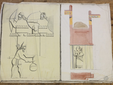 A COLLECTION OF TWENTY-EIGHT 19th CENTURY EDUCATIONAL BANNERS PRINTED FOR THE WORKING MEN'S EDUCATIONAL UNION, all relating to Ancient Egypt, printed in colours on cotton calico, most bearing stamp 'Published by Working Men's Educational Union 43 Skinner  thumbnail