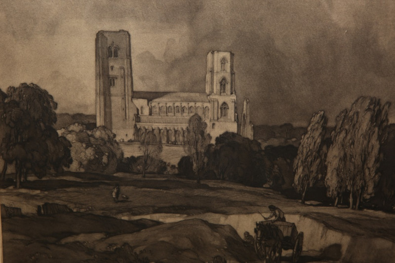 LEONARD RUSSELL SQUIRRELL (1893-1979), WYMONDHAM ABBEY; ALNWICK CASTLE; THE HIGH MILL, NEEDHAM MARKET; THREE ETCHINGS, each signed in pencil in the margin, framed. Largest 24.5cm by 36.5cm