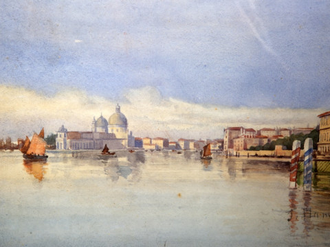 JAMES HAMILTON, VENETIAN LAGOON, signed lower right, watercolour, framed....