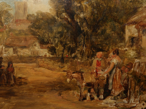 WILLIAM COLLINS (BRITISH 1788-1847), THE CHERRY SELLER, signed lower left,...