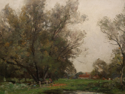 JOHN NOBLE BARLOW (1861-1917), SHERE, SURREY, signed lower right, inscribed...