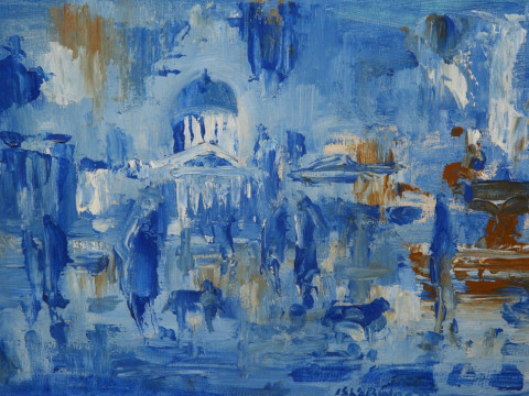JAMES LAWRENCE ISHERWOOD (1917-1988), RAIN, TRAFALGAR SQUARE WITH THE...
