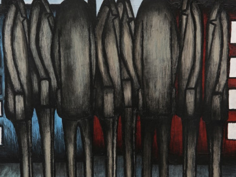 CHRISTOPHER E. BARROW (BORN 1974), 'THE MEETING', signed with initials...