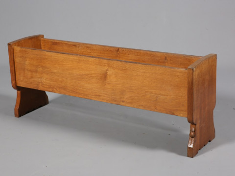ROBERT THOMPSON OF KILBURN, A MOUSEMAN OAK PLANT TROUGH, with trestle...