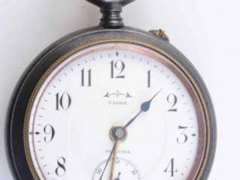 A GUN METAL ALARM POCKET WATCH, signed Victoria, circa 1915, lever movement,...