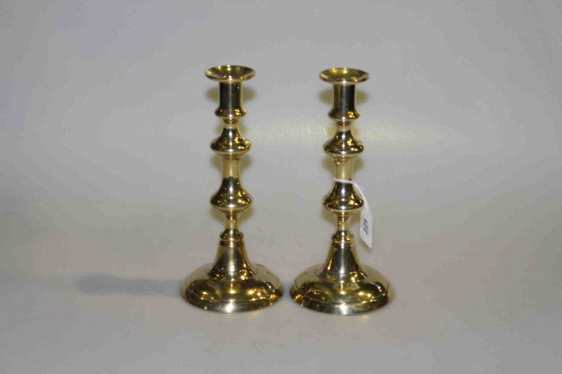 Pair 19th Century brass candlesticks