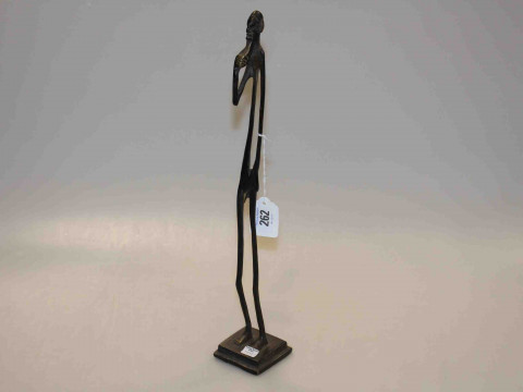 Bronze figure, probably tribal, 42cm