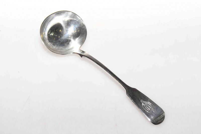 Victorian silver sauce ladle, Williams Bros, Exeter 1857