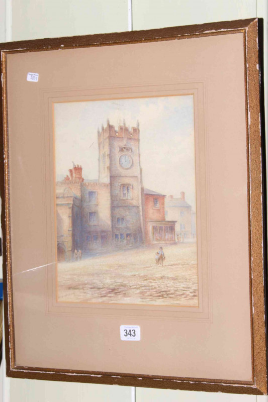 W. Sanderson, Richmond Market Place, signed and dated 1922 lower left, watercolour, framed, 30cm by 22.5cm