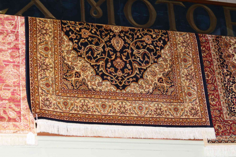 Keshan rug with a blue ground 1.90 by 1.40