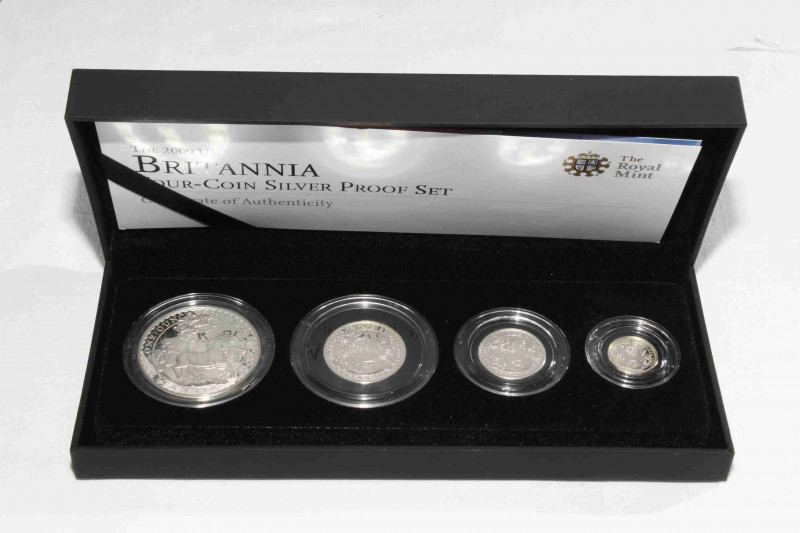 Royal Mint Britannia Collection four-coin silver proof set, 2009