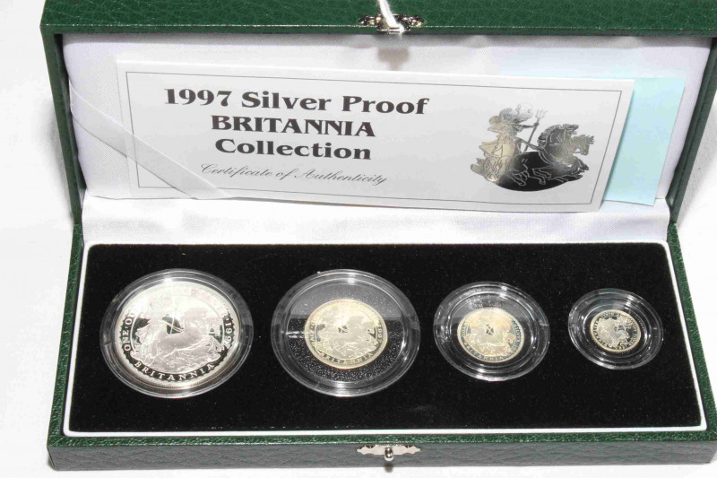 Royal Mint Britannia Collection four-coin silver proof set, 1997