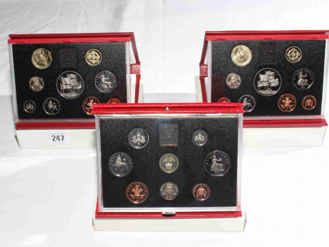 Three Royal Mint Proof coin sets, 1990 and 1996 (2)