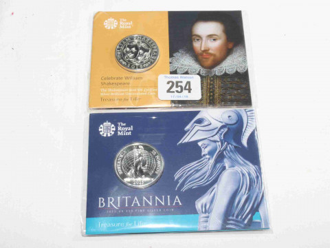 Two Royal Mint Treasure for Life £50 fine silver brilliant uncirculated...