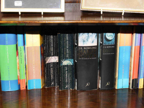Ten volumes of Harry Potter by JK Rowling