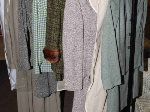 Six vintage wool and wool mix ladies suits