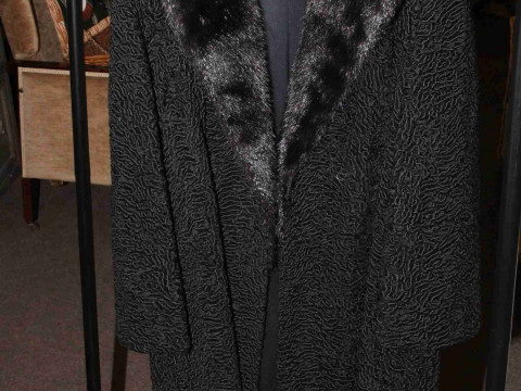 Full length ladies coat and mink collar