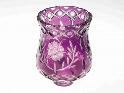 Amethyst and clear cut glass light shade