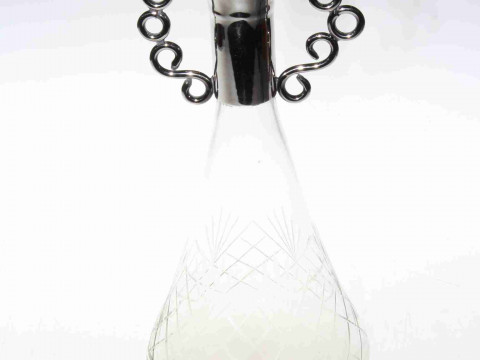 Silver plate mounted crystal vase