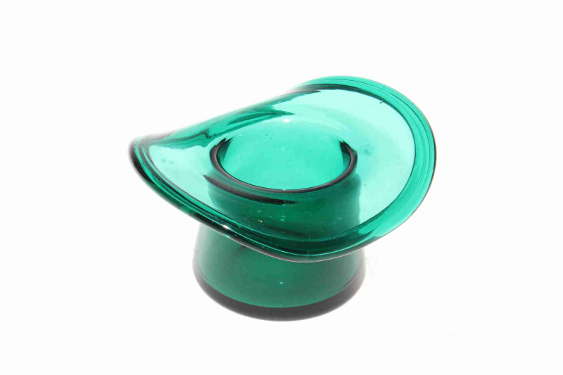 Novelty green glass top hat