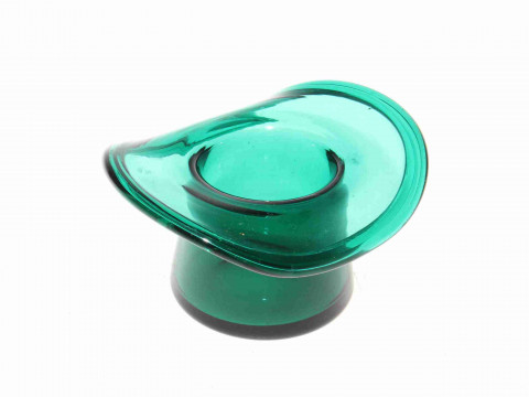 Novelty green glass top hat